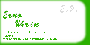 erno uhrin business card